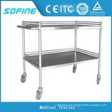 SF-HW1010 Krankenhaus ues Edelstahl medizinische Behandlung Trolley